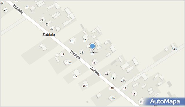 Zabiele, Zabiele, 17, mapa Zabiele