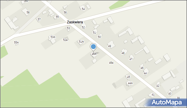 Zabiele, Zabiele, 49A, mapa Zabiele