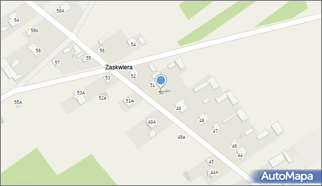 Zabiele, Zabiele, 50, mapa Zabiele