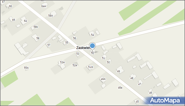 Zabiele, Zabiele, 52, mapa Zabiele