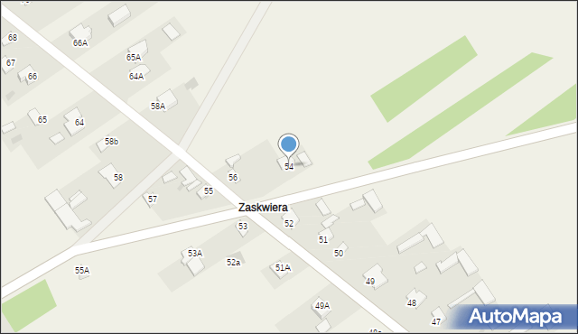 Zabiele, Zabiele, 54, mapa Zabiele