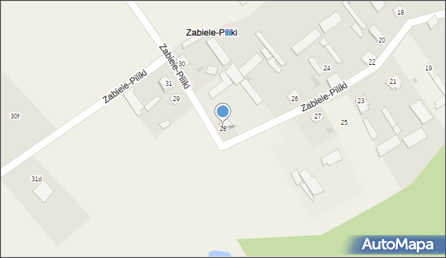 Zabiele-Piliki, Zabiele-Piliki, 28, mapa Zabiele-Piliki