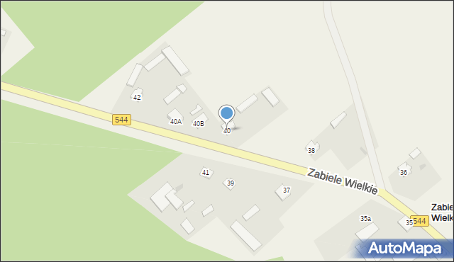 Zabiele Wielkie, Zabiele Wielkie, 40, mapa Zabiele Wielkie