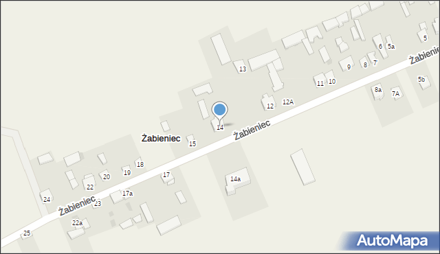 Żabieniec, Żabieniec, 14, mapa Żabieniec