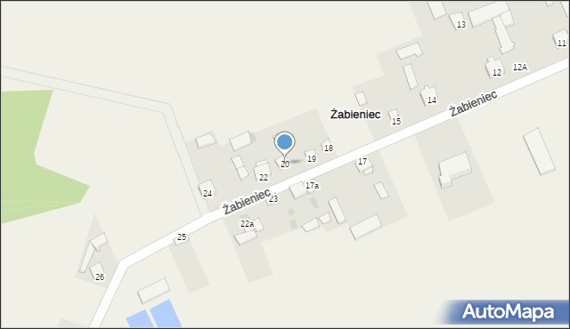 Żabieniec, Żabieniec, 20, mapa Żabieniec