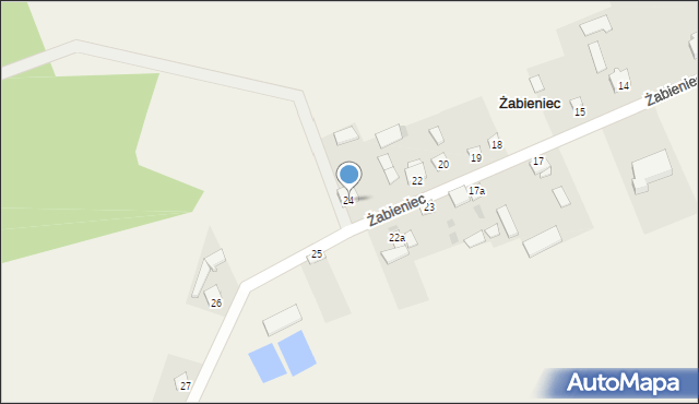 Żabieniec, Żabieniec, 24, mapa Żabieniec