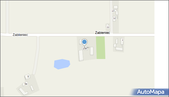 Żabieniec, Żabieniec, 10a, mapa Żabieniec