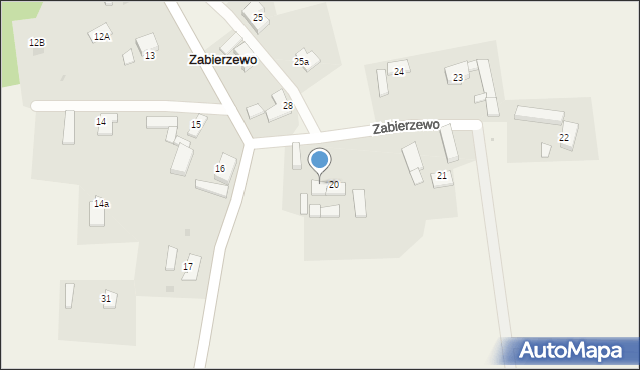 Zabierzewo, Zabierzewo, 20a, mapa Zabierzewo