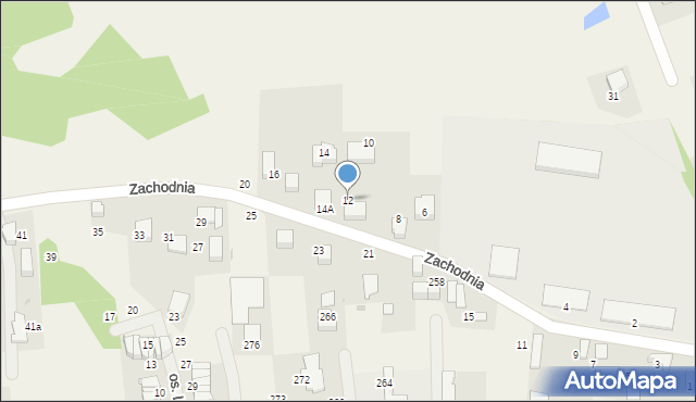 Zabierzów, Zachodnia, 12, mapa Zabierzów