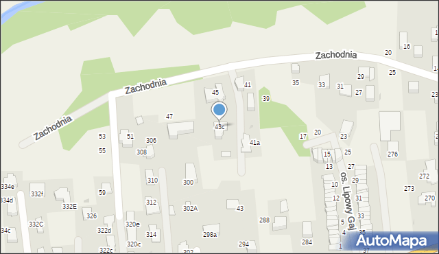 Zabierzów, Zachodnia, 43c, mapa Zabierzów