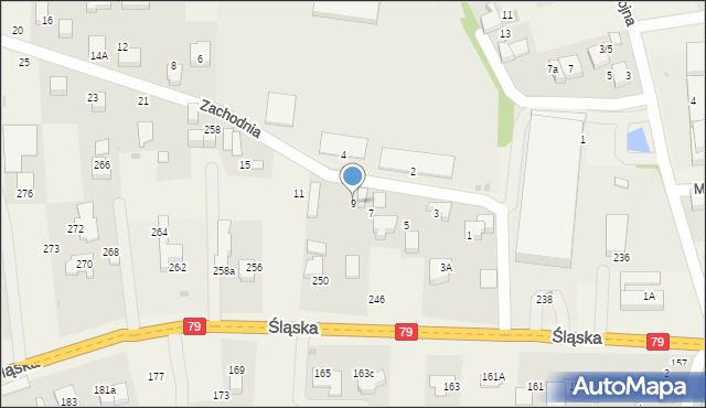 Zabierzów, Zachodnia, 9, mapa Zabierzów