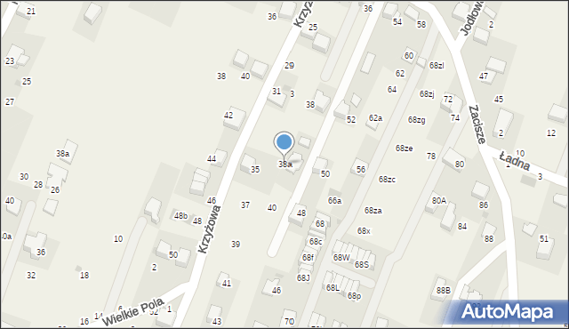 Zabierzów, Zacisze, 38a, mapa Zabierzów