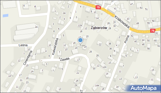 Zabierzów, Zawiła, 22a, mapa Zabierzów