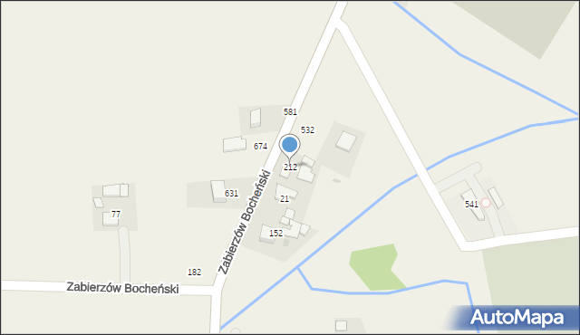 Zabierzów Bocheński, Zabierzów Bocheński, 212, mapa Zabierzów Bocheński