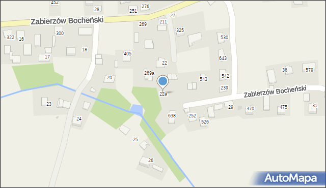 Zabierzów Bocheński, Zabierzów Bocheński, 22a, mapa Zabierzów Bocheński