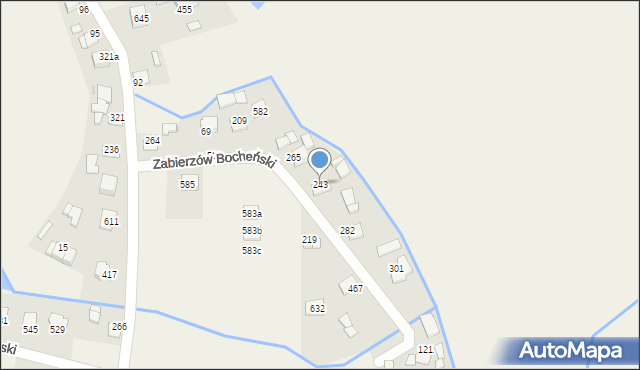 Zabierzów Bocheński, Zabierzów Bocheński, 243, mapa Zabierzów Bocheński