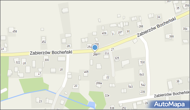 Zabierzów Bocheński, Zabierzów Bocheński, 269, mapa Zabierzów Bocheński