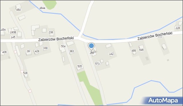 Zabierzów Bocheński, Zabierzów Bocheński, 280, mapa Zabierzów Bocheński