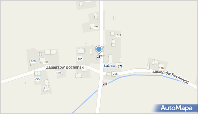 Zabierzów Bocheński, Zabierzów Bocheński, 287, mapa Zabierzów Bocheński