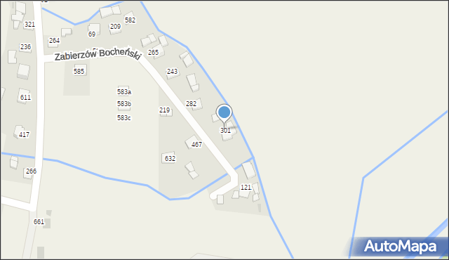 Zabierzów Bocheński, Zabierzów Bocheński, 301, mapa Zabierzów Bocheński