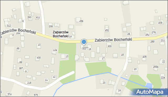 Zabierzów Bocheński, Zabierzów Bocheński, 322, mapa Zabierzów Bocheński