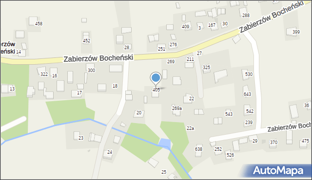 Zabierzów Bocheński, Zabierzów Bocheński, 405, mapa Zabierzów Bocheński