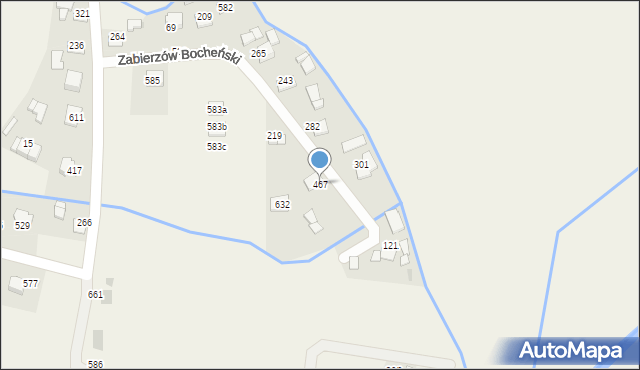 Zabierzów Bocheński, Zabierzów Bocheński, 467, mapa Zabierzów Bocheński