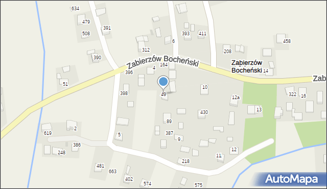 Zabierzów Bocheński, Zabierzów Bocheński, 49, mapa Zabierzów Bocheński