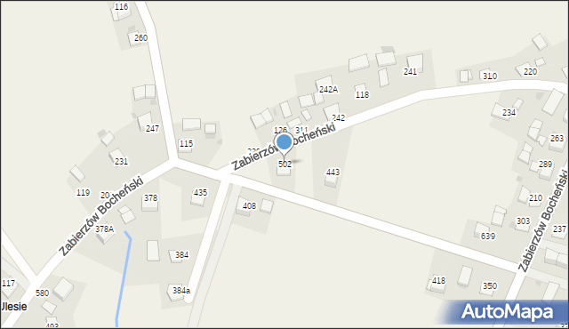 Zabierzów Bocheński, Zabierzów Bocheński, 502, mapa Zabierzów Bocheński