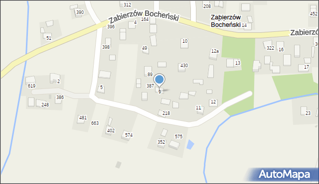 Zabierzów Bocheński, Zabierzów Bocheński, 9, mapa Zabierzów Bocheński