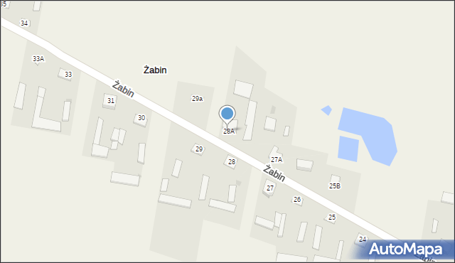 Żabin, Żabin, 28A, mapa Żabin