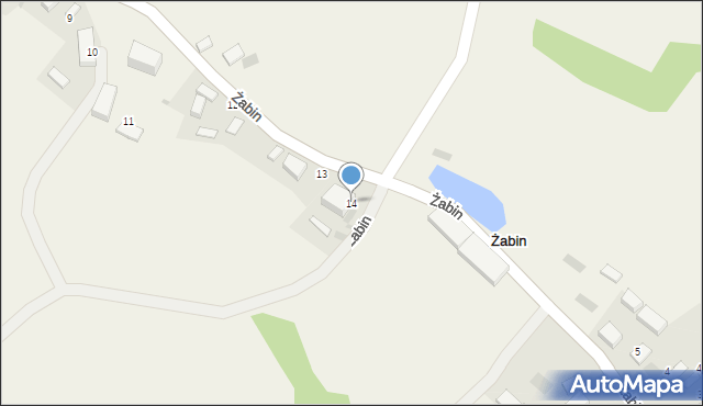 Żabin, Żabin, 14, mapa Żabin