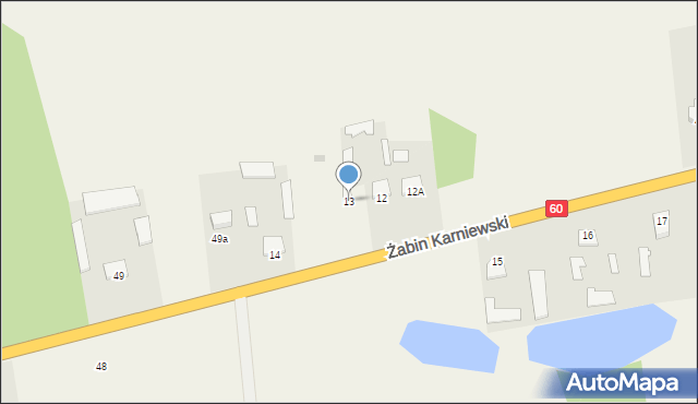 Żabin Karniewski, Żabin Karniewski, 13, mapa Żabin Karniewski