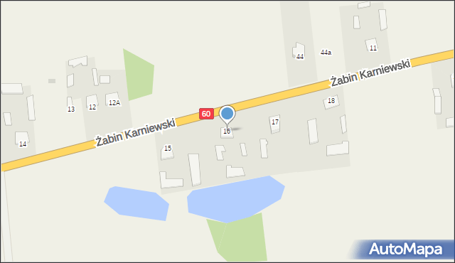Żabin Karniewski, Żabin Karniewski, 16, mapa Żabin Karniewski
