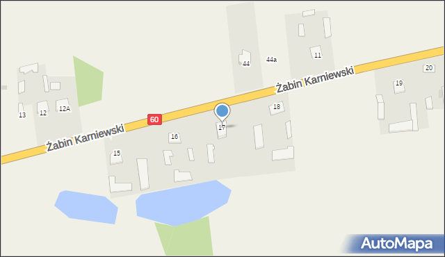 Żabin Karniewski, Żabin Karniewski, 17, mapa Żabin Karniewski