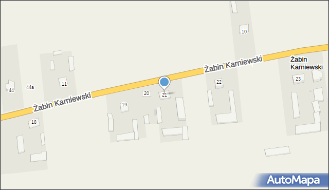 Żabin Karniewski, Żabin Karniewski, 21, mapa Żabin Karniewski
