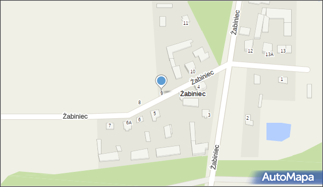 Żabiniec, Żabiniec, 9, mapa Żabiniec