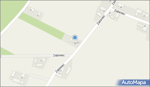 Żabiniec, Żabiniec, 13, mapa Żabiniec