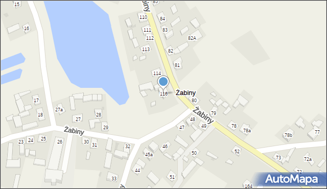 Żabiny, Żabiny, 116, mapa Żabiny