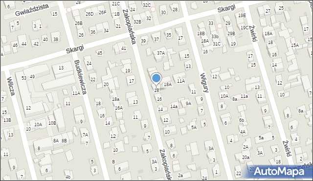 Ząbki, Zakopiańska, 18, mapa Ząbki