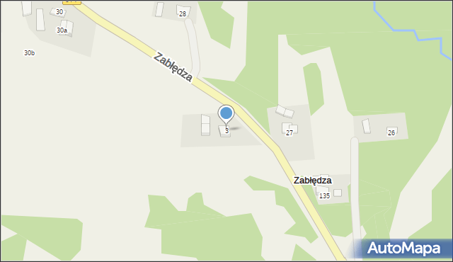 Zabłędza, Zabłędza, 3, mapa Zabłędza