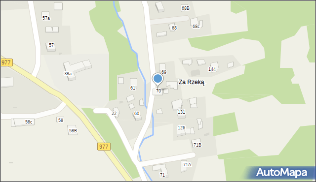 Zabłędza, Zabłędza, 70, mapa Zabłędza