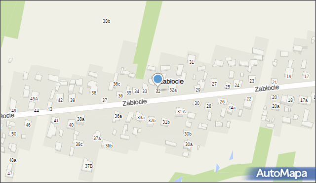 Zabłocie, Zabłocie, 32, mapa Zabłocie