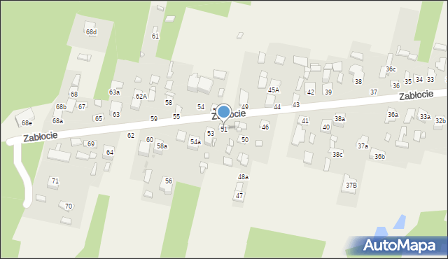 Zabłocie, Zabłocie, 51, mapa Zabłocie