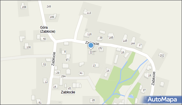 Zabłocie, Zabłocie, 11, mapa Zabłocie