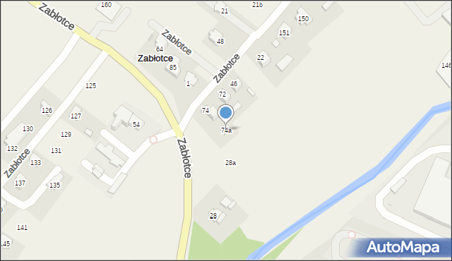 Zabłotce, Zabłotce, 74a, mapa Zabłotce