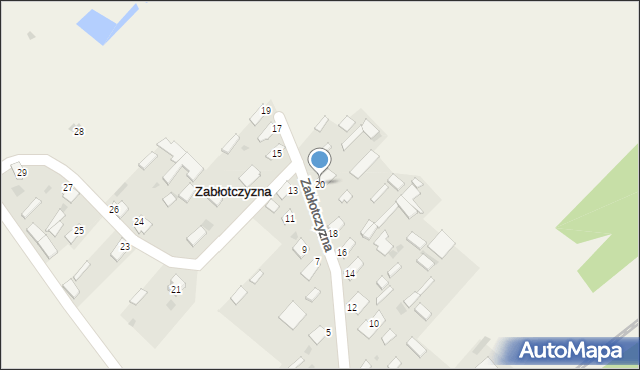 Zabłotczyzna, Zabłotczyzna, 20, mapa Zabłotczyzna