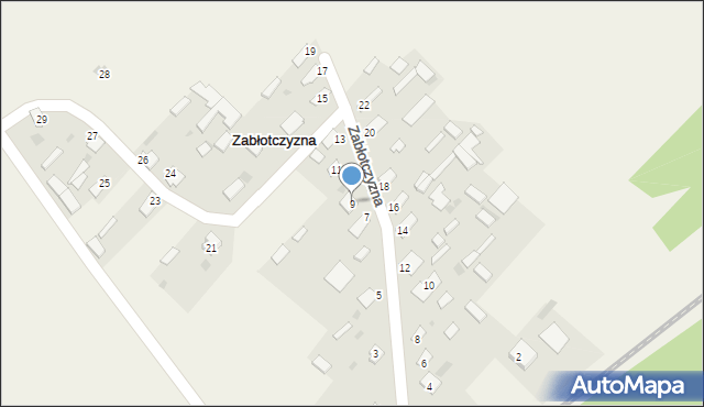 Zabłotczyzna, Zabłotczyzna, 9, mapa Zabłotczyzna