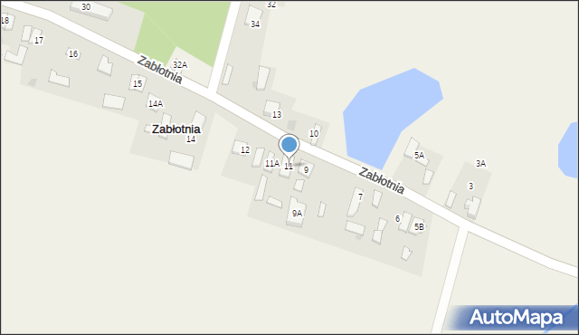 Zabłotnia, Zabłotnia, 11, mapa Zabłotnia