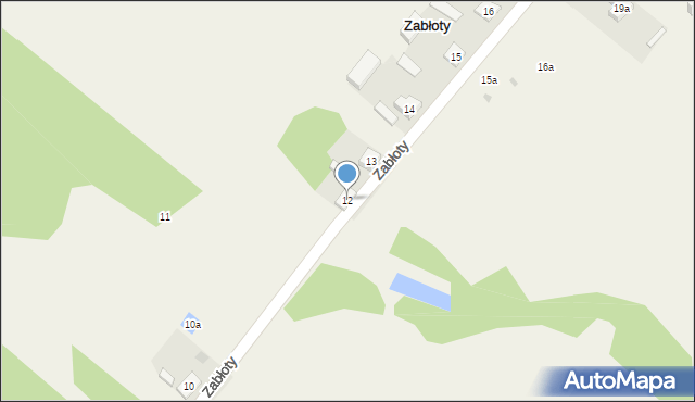 Zabłoty, Zabłoty, 12, mapa Zabłoty